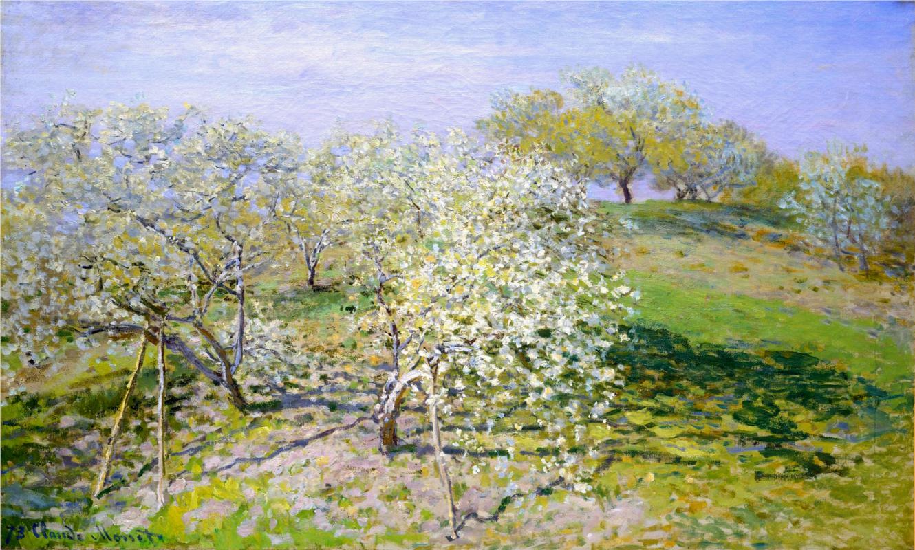 Apple Trees in Bloom 1873 - Claude Monet Paintings